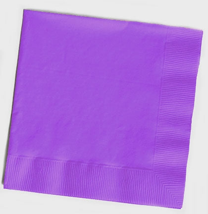 Solid Purple Cocktail Napkins - Set of 50