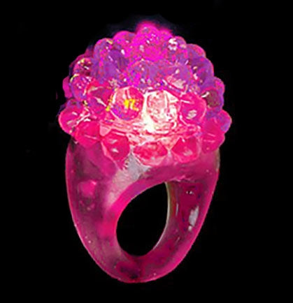 This cute pink jelly bumpy ring lights up and is perfect for every Bachelorette. 