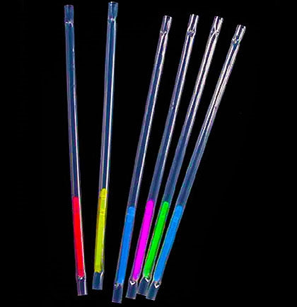 This set of six glowing straws will keep you partying all night long! The 9" long assorted colored straws will glow for up to 8 hours, and make a fantastic addition to any drink. 