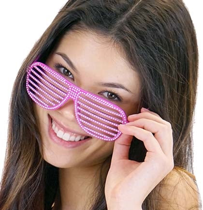 You'll look like a Rockstar in these Hot Pink shutter sunglasses! Get this set of glasses for the bachelorettes to wear at an 80's themed bachelorette party.