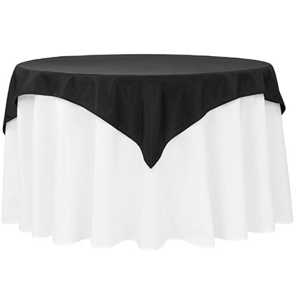 This Matte Black Table Topper will add some drama to the party table! This 54" x 54" polyester square table topper will work on round or square tables.
