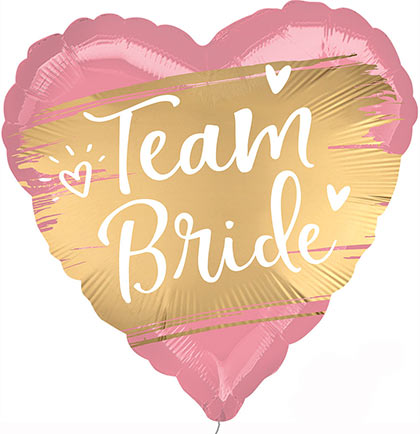 Team Bride Heart Shaped Mylar Balloon - 18"