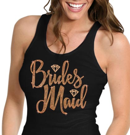 Rose Gold Bridesmaid Black Tank