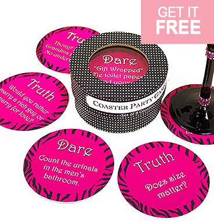Animal Print Truth or Dare Game Coasters