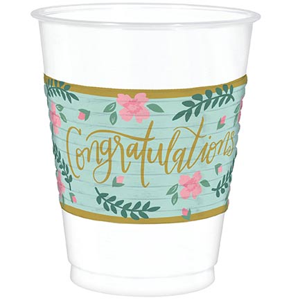 Congratulations Mint Party Cups - Set of 25
