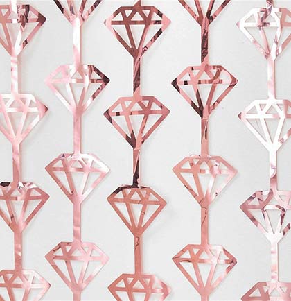 Diamond Shaped Pink Fringe Curtain