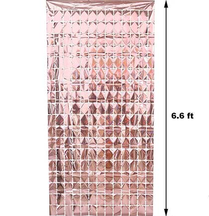 Rose Gold Foil Square Curtain