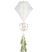 This 29.5" tall Love Honeycomb decoration will add just the right touch to the bridal shower or bachelorette party. The white honeycomb diamond has a white, green and rose gold metallic fringe tail for a pretty effect. This decoration will look great hung from the ceiling or a light fixture.