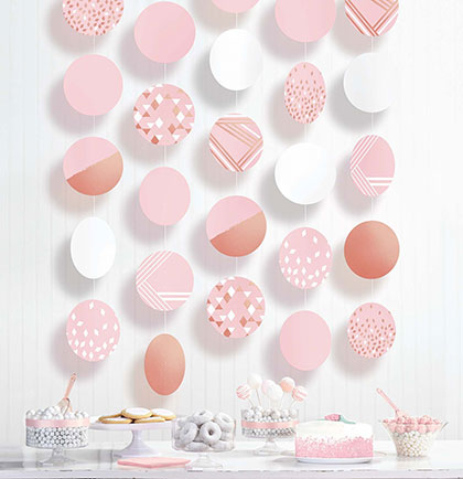 Rose Gold & Blush Circle Danglers