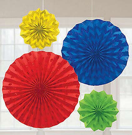 These colorful Rainbow Glitter Hanging Fans will be a lot of fun decorating a bachelorette party. The set of four fans have glittery polka dots and chevron patterns and come in three different sizes. Easily hung against a wall, off of light fixtures or in doorways.