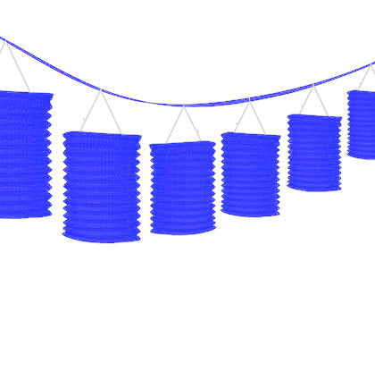 Blue Paper Lantern Garland - 12ft.