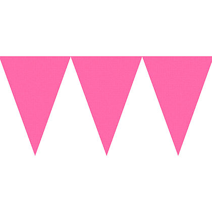 Help decorate any themed bachelorette party with this fun Pink Pennant Banner! Easily hang the banner against a wall to decorate a room, or bring it with you to dress up a table at a restaurant.