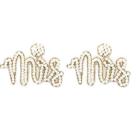 Mrs. White & Gold Earrings