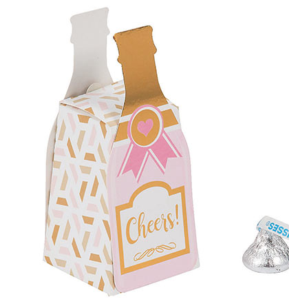 Pink Champagne Bottle Mini Favor Box
