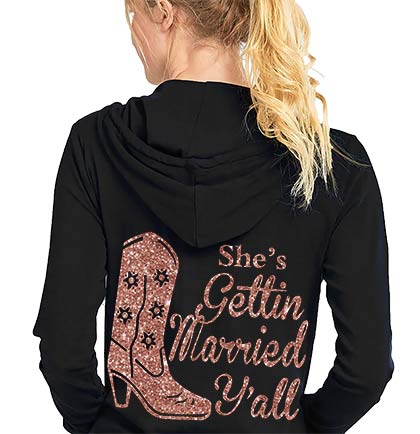 She's Gettin Married Y'all Lightweight Black Hoodie