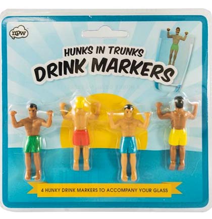 Hunks In Trunks Drink Dudes - Set of 4