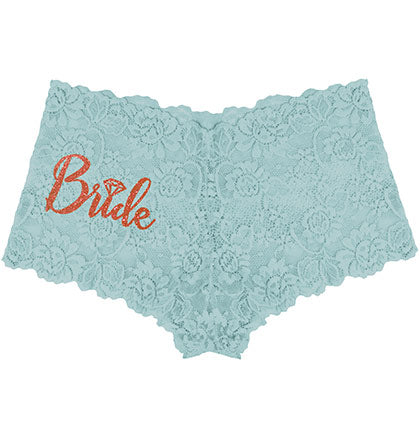 Rose Gold Bride with Diamond Lace Boyshort Panty