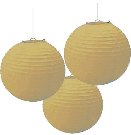Gold Paper Lanterns - Set of 3