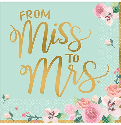 From Miss to Mrs. Floral Luncheon Napkins