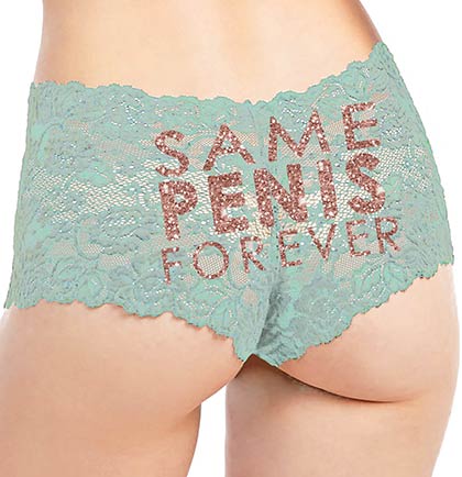 Same Pen*s Forever Bold Rose Gold Lace Boyshort Panty