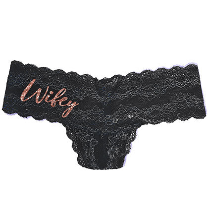 Rose Gold Wifey Lace Stretch Thong Panty