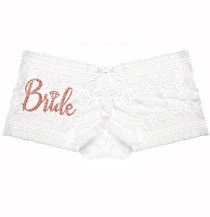 • Bride with Diamond White Lace Cheeky Panty •