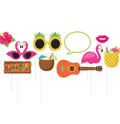 Tropical Photo Booth Props - 10pc