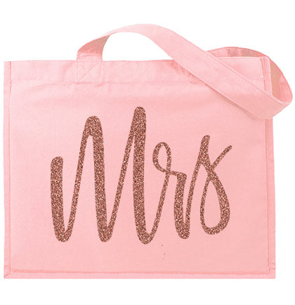 Mrs. Glam Rose Gold Large Canvas Blush Tote