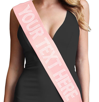 Custom Rhinestone Sash - Large Caps