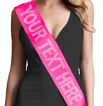 Custom Rhinestone Sash - Large Caps