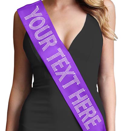 Custom Rhinestone Sash - Large Caps