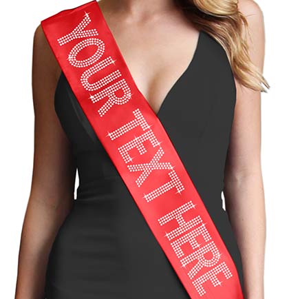 Custom Rhinestone Sash - Large Caps