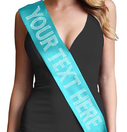 Custom Rhinestone Sash - Large Caps