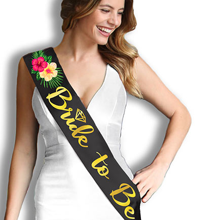 Tropical Bride to Be Gold Sash
