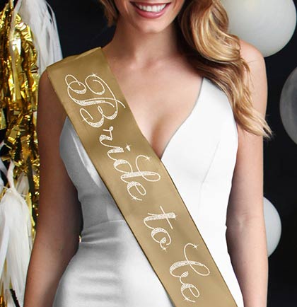 Flirty Bride To Be Rhinestone Sash