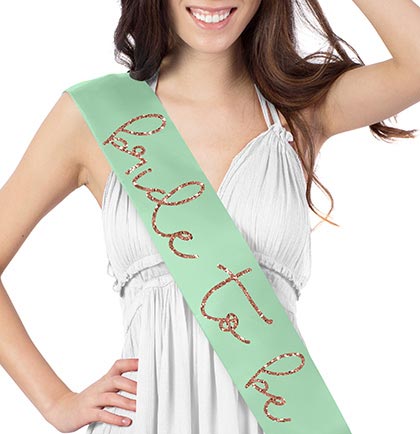 Lovely Bride to Be Rose Gold Glitter Sash