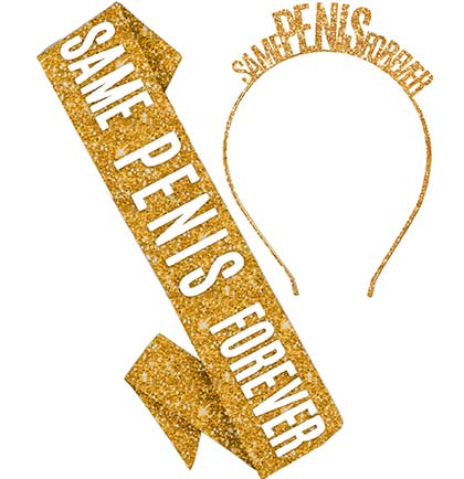Gold Same Pen*s Forever Headband & Sash Set