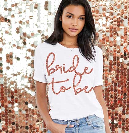 Rose Gold Bride to Be Lovely White Tee - 2XL •