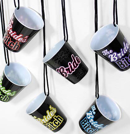 Bride's Bitch Shot Glass Necklaces - 6pc