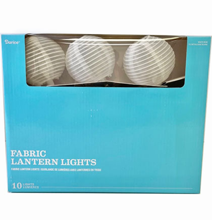 White Fabric Lantern String Lights - 8ft