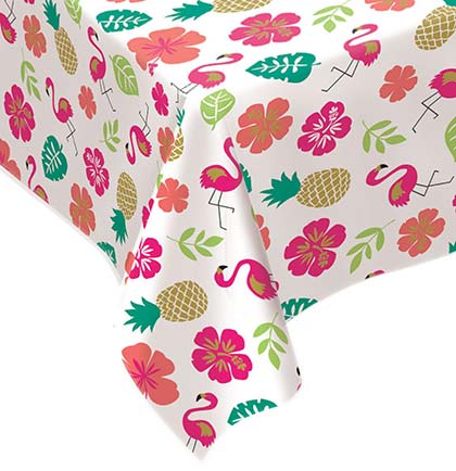Flamingo & Flower Tropical Table Cover