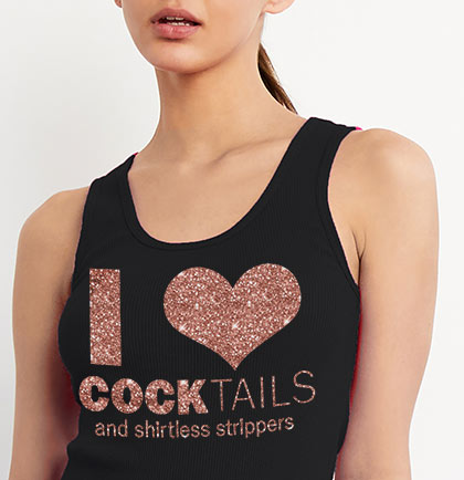 Rose Gold I ♥ COCKtails Tank