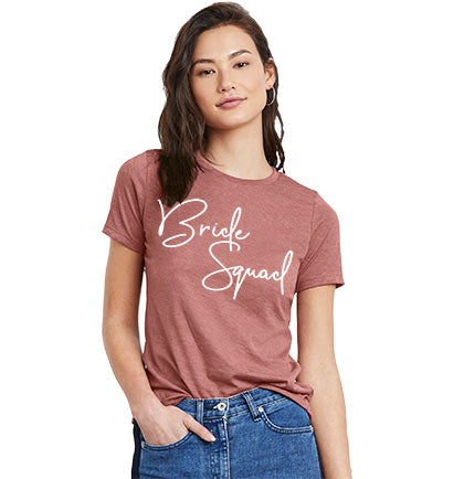 White Bride Squad Script Blush Tee
