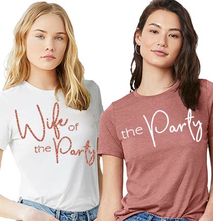 Rose Gold Wife of the Party White Tshirt