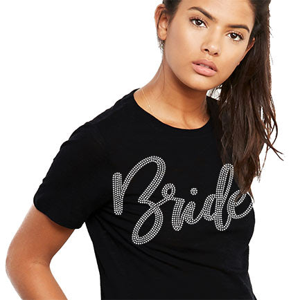 Rhinestone Bride Glam Black Tshirt