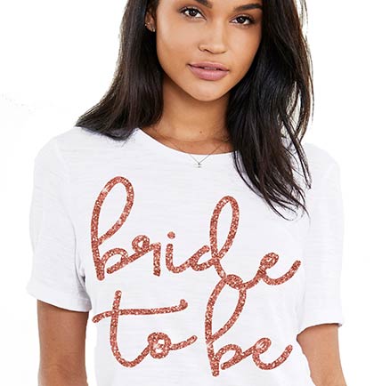 Rose Gold Bride to Be Lovely White Tee - 2XL •