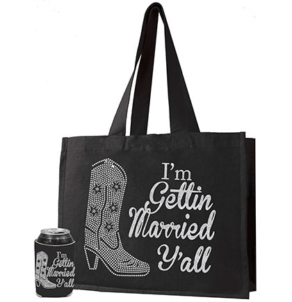 I'm Gettin Married Y'all Rhinestone Can Cover & Tote Set