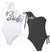 Bride Squad One Shoulder Black Swimsuit