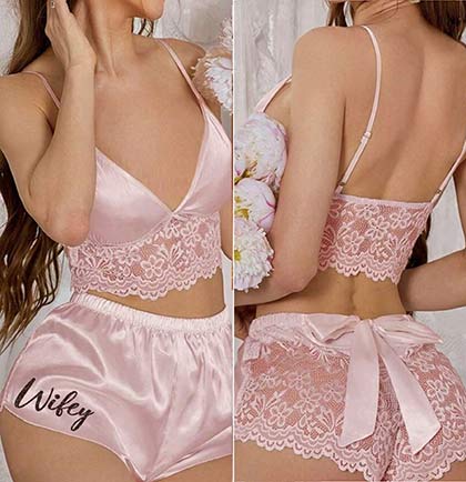Glam Blush Bow Back Lingerie Set