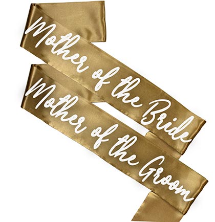 Mother of the Bride &amp; Mother of the Groom Gold Sash